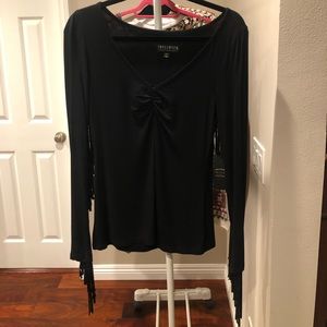 Idyllwind fringe long sleeve top